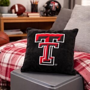 Texas Tech Red Raiders Double-T Plush Throw Pillow 12” Fan Cave Dorm Decor
